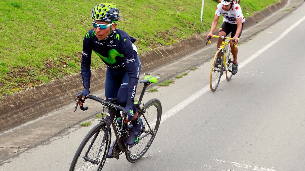 Nairo Quintana suffered a suspected knee injury after being hit by a car while out training in his native Colombia. Photograph: STR/AFP via Getty Images