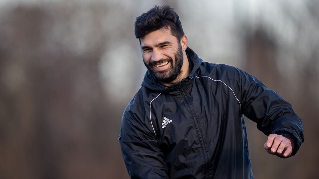 Damian de Allende during Munster squad training in Limerick. Photograph: Morgan Treacy/Inpho