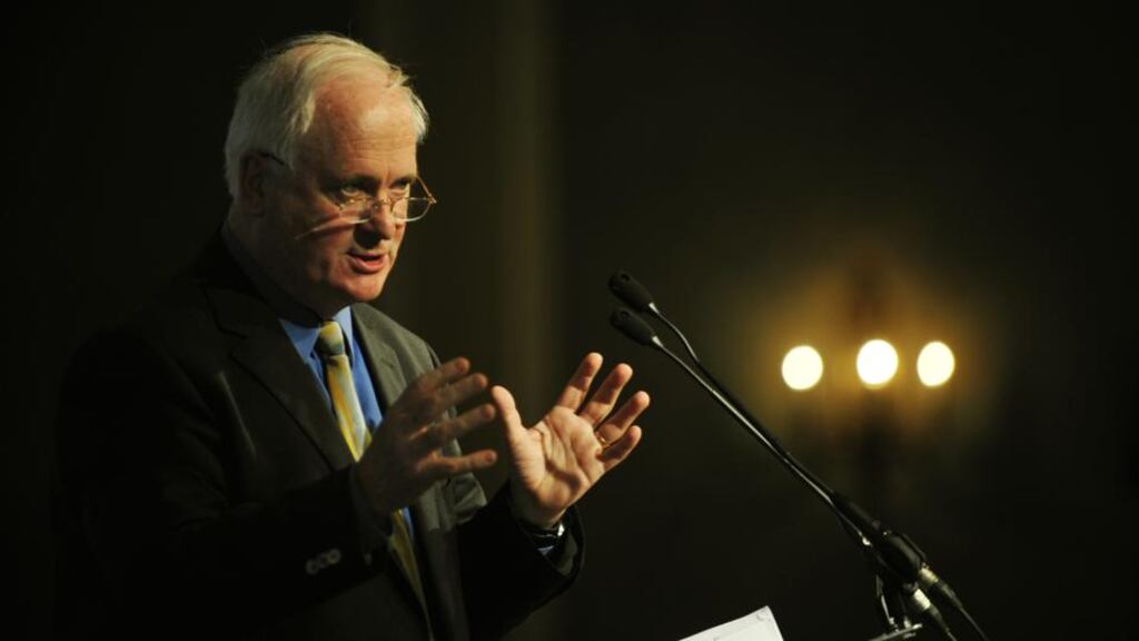 ‘In fairness, John Bruton himself clearly does not see any problem with continuing to draw an enormous public pension while engaging in private work.’ Former taoiseach John Bruton, chairman of IFSC Ireland. Photograph: Aidan Crawley