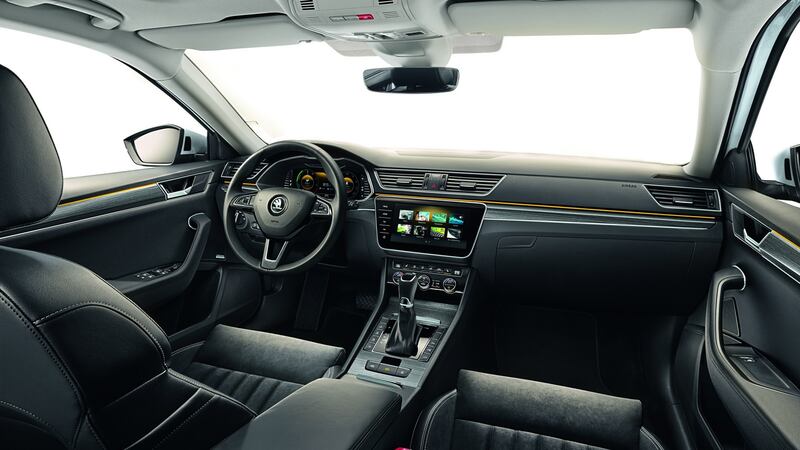 The Superb iV model includes automatic transmission and the biggest of the available infotainment touchscreens