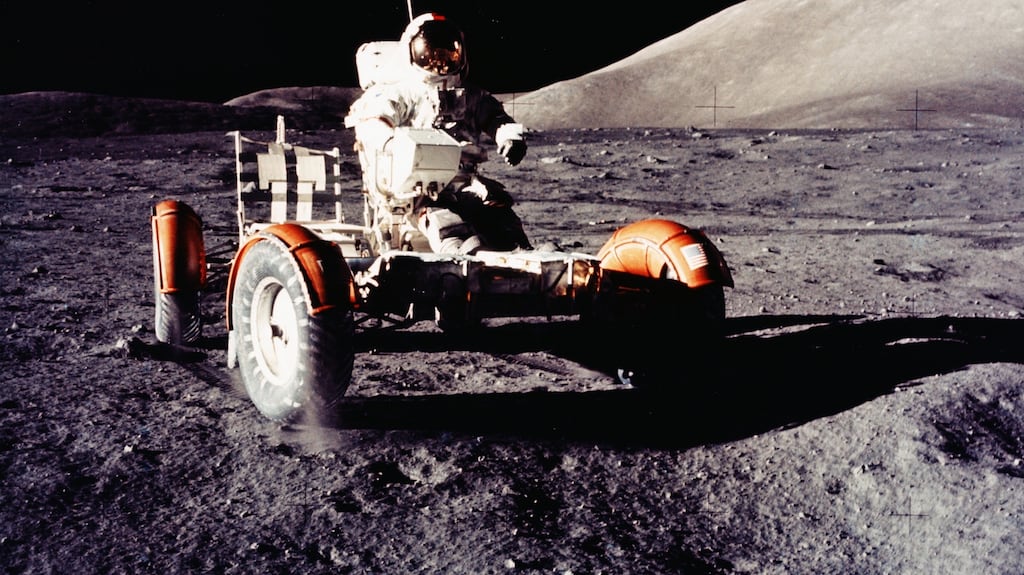 Eugene Cernan on the Moon – holder of the “Last Man on the Moon” title since 1972. Photograph: Corbis via Getty Images