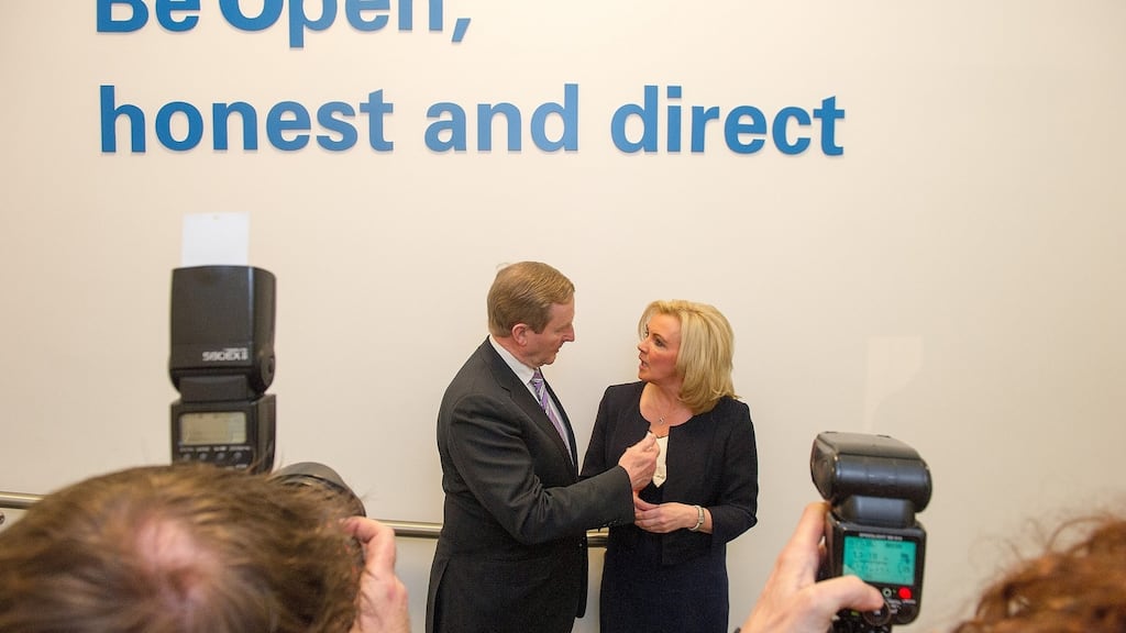 The Taoiseach, speaking at the online payments company PayPal in Dundalk, said the Irish people have a choice to make on polling day. Photograph: Barry Cronin