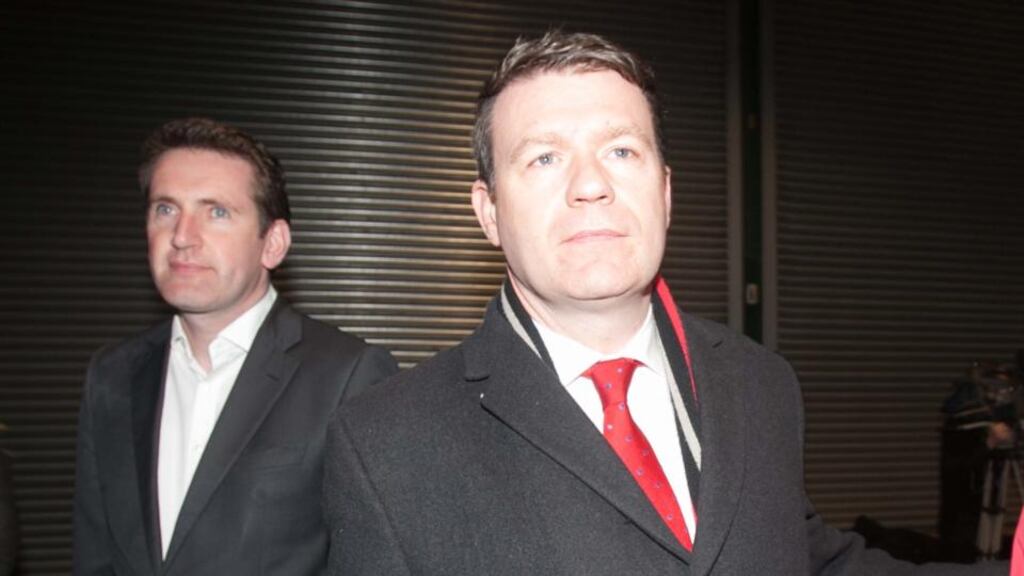 Aodhán Ó Ríordáin (left) and Alan Kelly in the RDS, Dublin during the 2016 general election. File photograph: Gareth Chaney/Collins