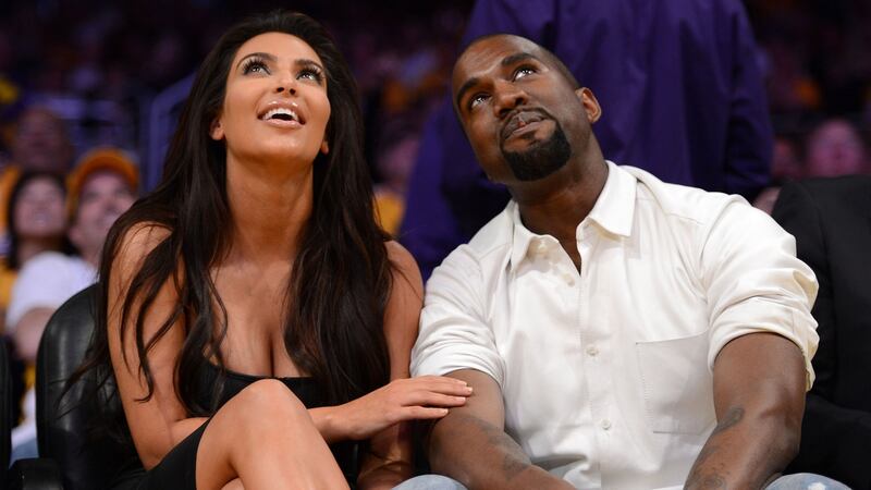 Kim Kardashian and Kanye West at a basketball game in 2012. File photograph: Harry How/Getty Images