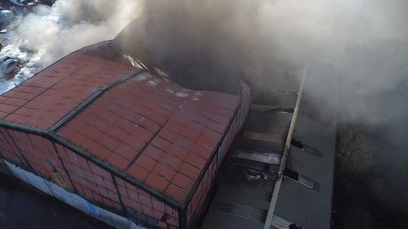 Dublin Fire Brigade photograph showing the St Margarets fire