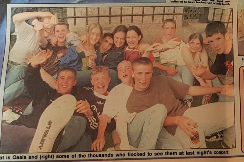 Dave O'Mahony (top right) was almost caught red handed showing up in following morning's paper after his first concert.