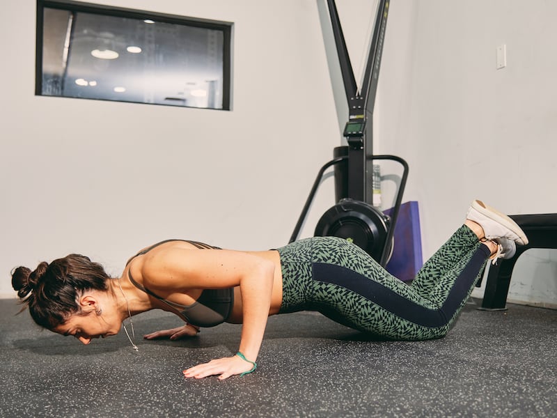 The kneeling push-up. Photograph: Zack DeZon/The New York Times