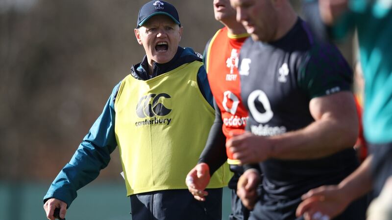 Ireland head coach Joe Schmidt issues instructions during training at Carton House on Thursday. Photograph: Dan Sheridan/Inpho
