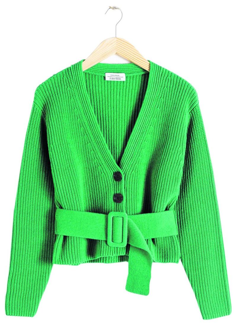 Belted v-neck cotton cardigan +OtherStories �69