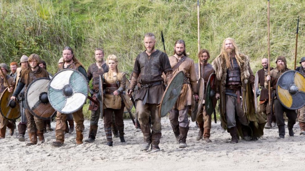 On TV: the series Vikings, which got the men’s hair about right. Photograph: History