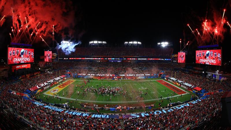 The Raymond James Stadium in Tampa during this year’s Super Bowl. Photo: Mike Ehrmann/Getty Image)