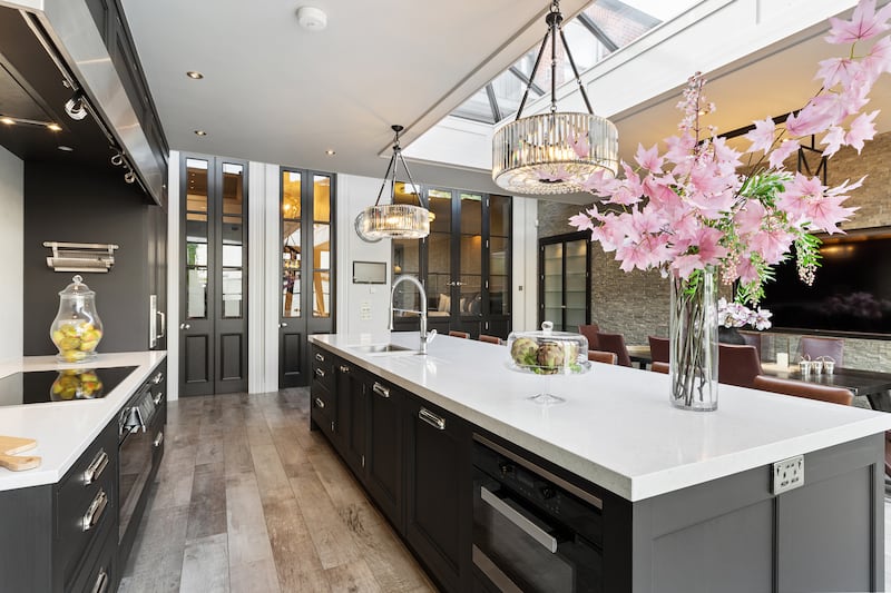 A large island takes centre stage in the kitchen