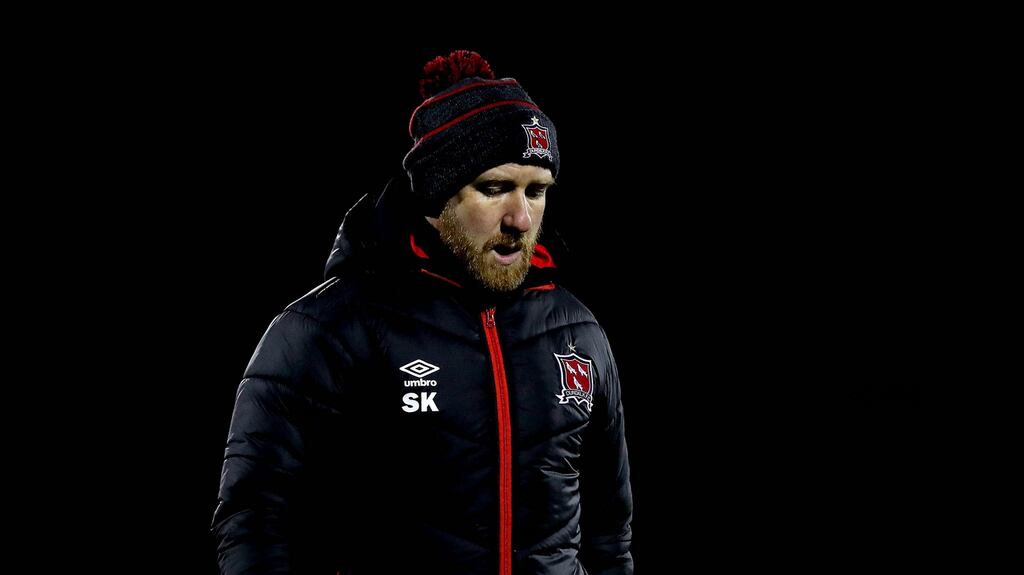 Shane Keegan leaves the pitch after last week’s defeat to Bohemians. Photo: Ryan Byrne/Inpho