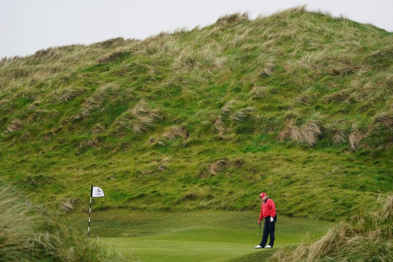 Donald Trump on the third green at Trump International Golf Links & Hotel in Doonbeg, Co Clare. Photograph: Brian Lawless/PA