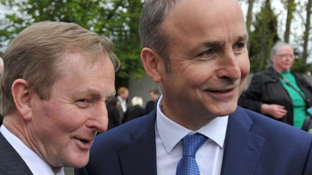 Enda Kenny and Micheál Martin. Photograph: Clodagh Kilcoyne/Reuters