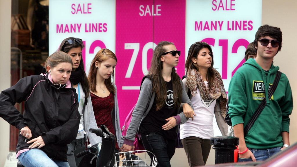 Face-to-face shopping fell 3.9 per cent in December. Photograph: Matt Kavanagh/The Irish Times