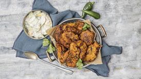 Curried carrot, apricot and green chilli fritters