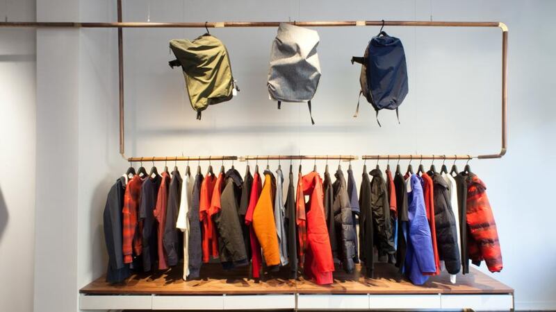 A clothing display in the shop