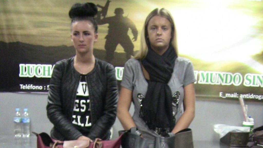 Michaella McCollum Connolly (20) and Scottish national Melissa Reid (19) who were arrested last Tuesday while trying to board a flight from the Peruvian capital, Lima. Photograph: Reuters