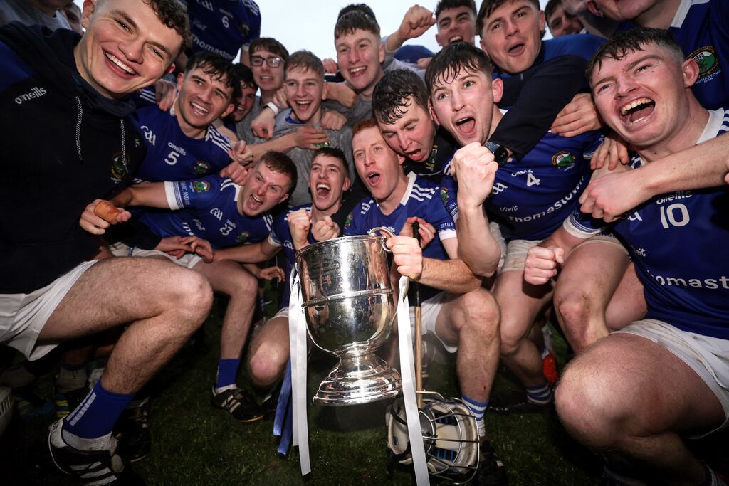 Thomastown celebrate victory over O'Loughlin Gaels in the Kilkenny Senior Hurling Championship final, UPMC Nowlan Park, Co Kilkenny, on Sunday. Photograph: Inpho/Laszlo Geczo