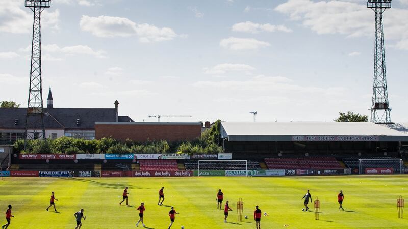 Bohemians train at Dalymount during the shutdown. Photo: Ryan Byrne/Inpho