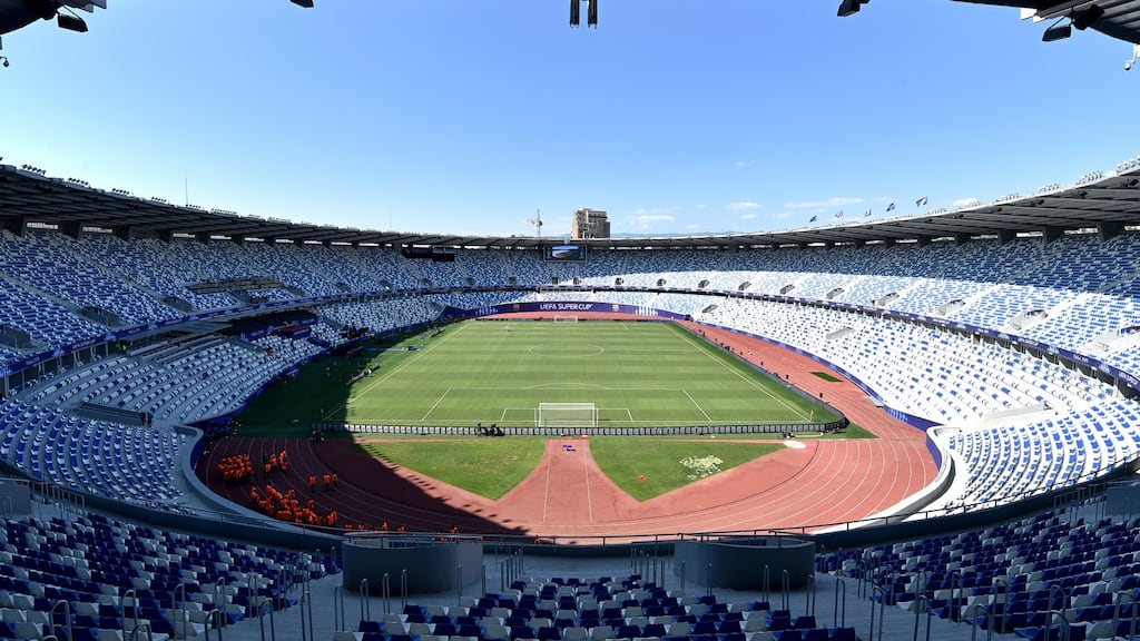 The Boris Paichadze Dinamo Arena in Tbilisi. It staged the Uefa Super Cup in 2015 between Barcelona and Sevilla. Photograph: Getty Images