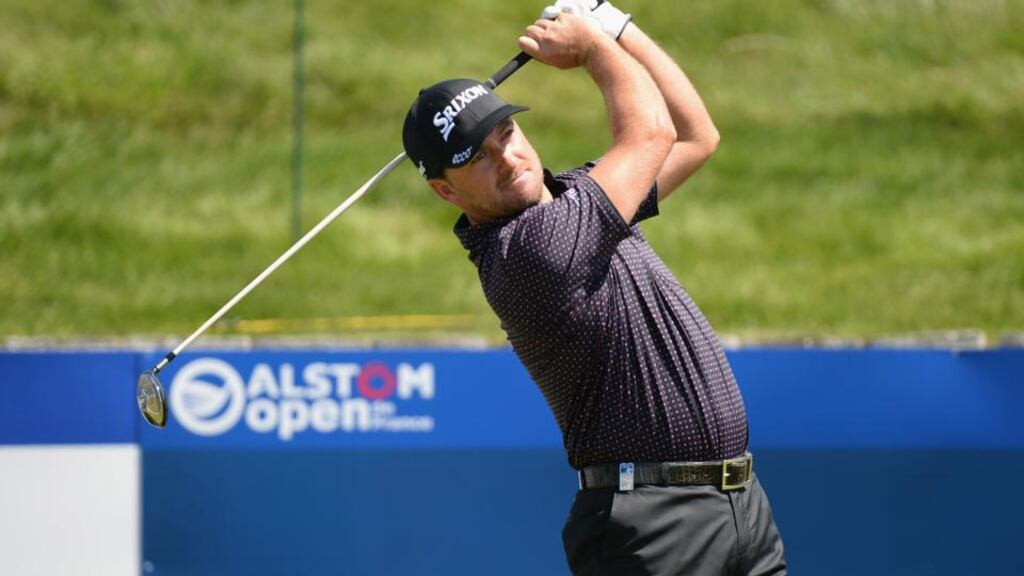 Graeme McDowell on the first tee in the Pro-Am during the Alstom Open de France at Le Golf National yesterday in Paris. Photograph: Tony Marshall/Getty Images