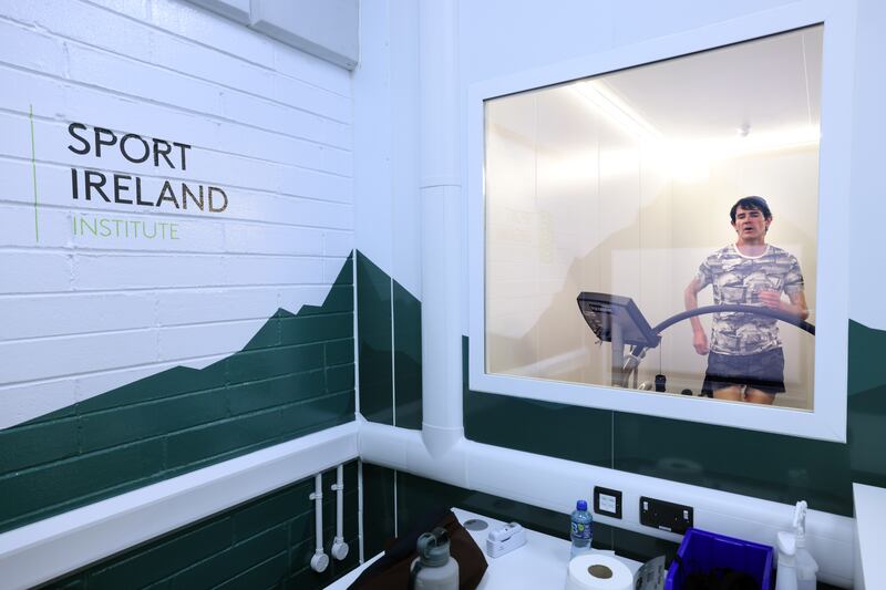 Ian O’Riordan in the climate chamber. Photograph: Dara Mac Dónaill/The Irish Times