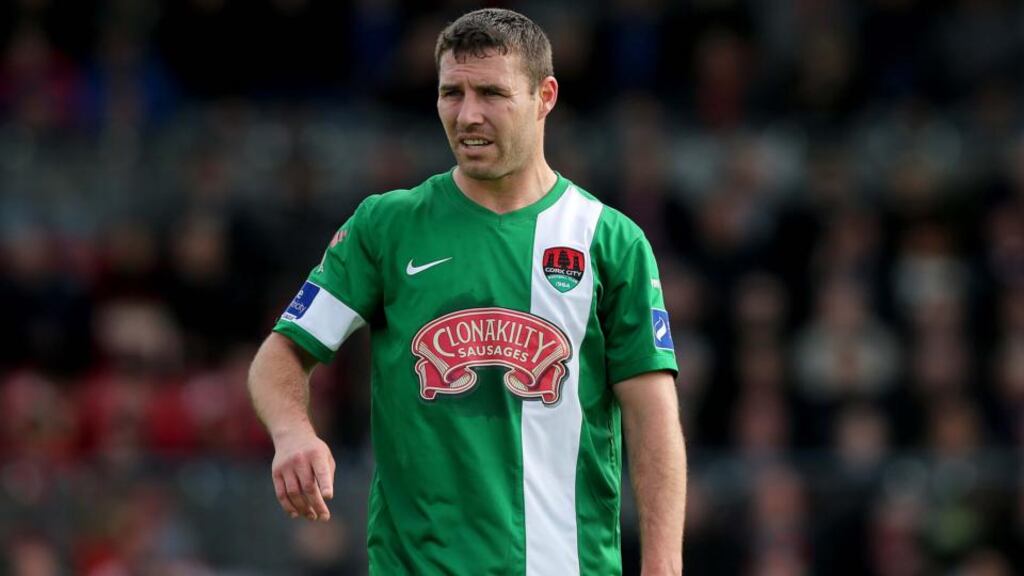 Cork City’s Mark O’Sullivan struck with two minutes to go against Sligo Rovers. Photograph: Donall Farmer/Inpho