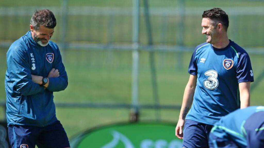 Robbie Keane took full part in Ireland training on Friday despite the death of his cousin on Thursday. Photograph: Inpho