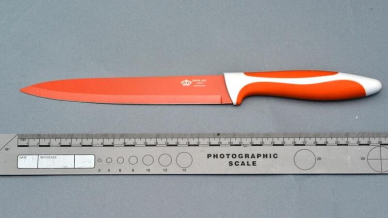 Handout photo issued by the PSNI of a knife similar to one which they believe was used to murder Jennifer Dornan. Photograph: PA