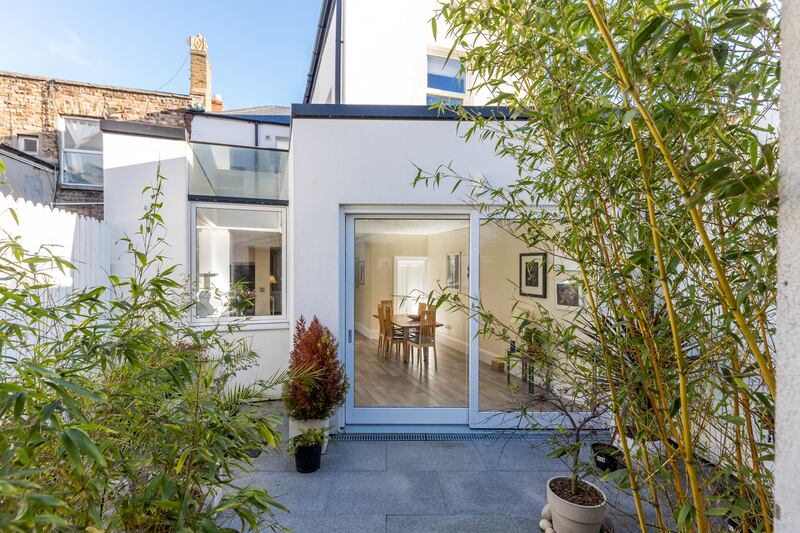 Back garden and kitchen extension.