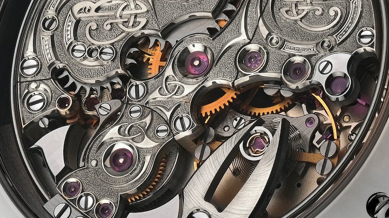 The delicate workings within a McGonigle watch