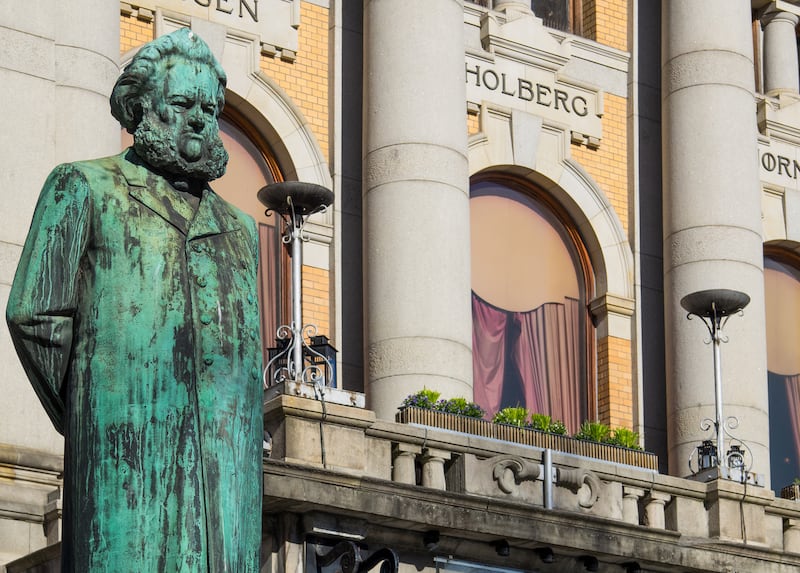 A statue of the playwright stands in front of the National Theatre in Oslo, Norway. Photograph: iStock