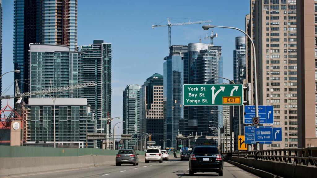 The Gardiner Expressway on the way into central Ontario, Canada. The Canadian application system for remaining permits available for Irish working holidaymakers this year opened at 9pm last night, but by 9.45pm a note had been posted on the government of Canada’s website to say the quota had been filled. Photograph: Galit Rodan/Bloomberg