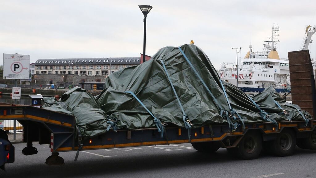 The wreckage of the Irish Coast Guard helicopter Rescue 116 on April 5th. Photograph: Brian Lawless/PA Wire