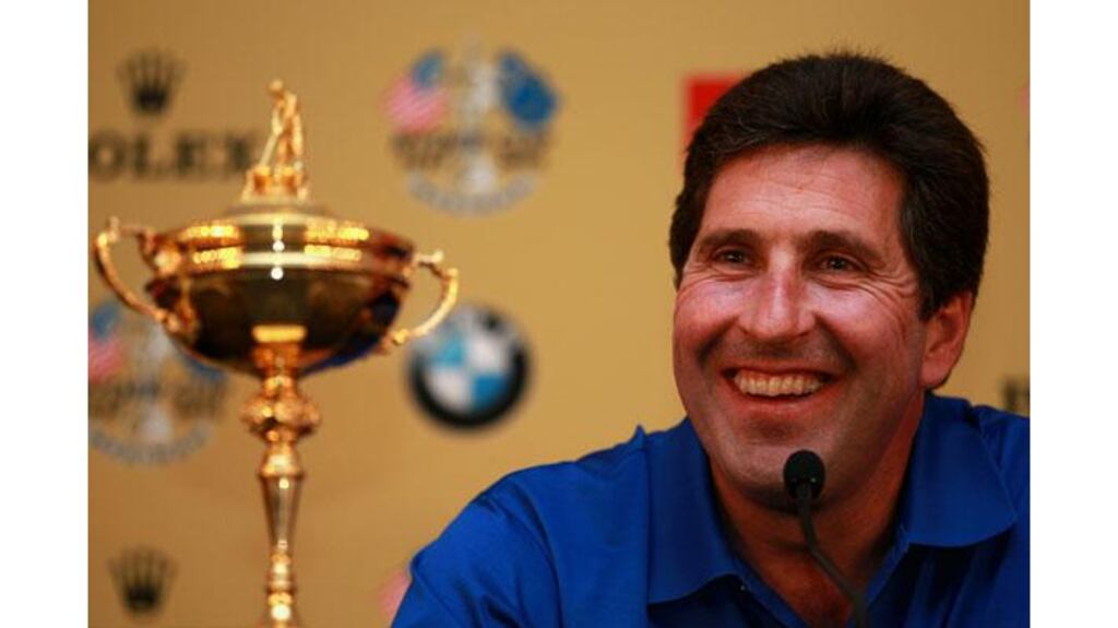 Spain's Jose Maria Olazabal talks to the media after being named Europe's 2012 Ryder Cup captain ahead of the Abu Dhabi HSBC Golf Championship, UAE.