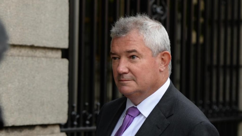 Richie Boucher, chief executive of Bank of Ireland, arriving at Leinster House. Photograph: Dara Mac Dónaill