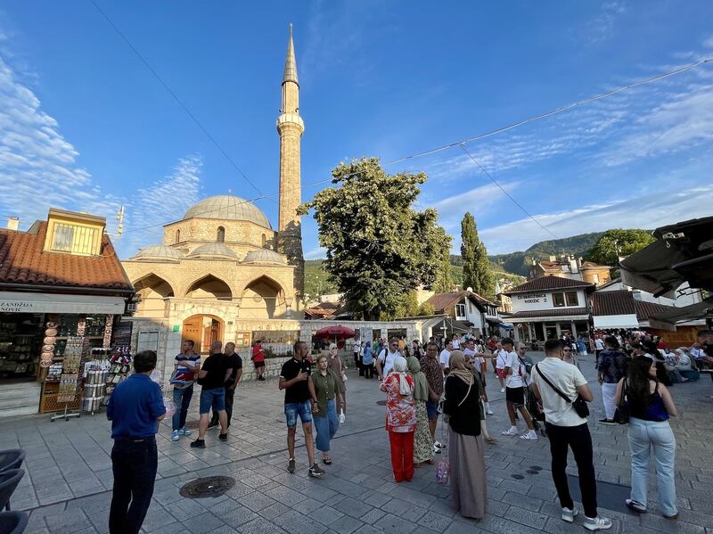 Mosques, Catholic and Orthodox churches and a synagogue cluster close together in Sarajevo's old town. Photograph: Daniel McLaughlin