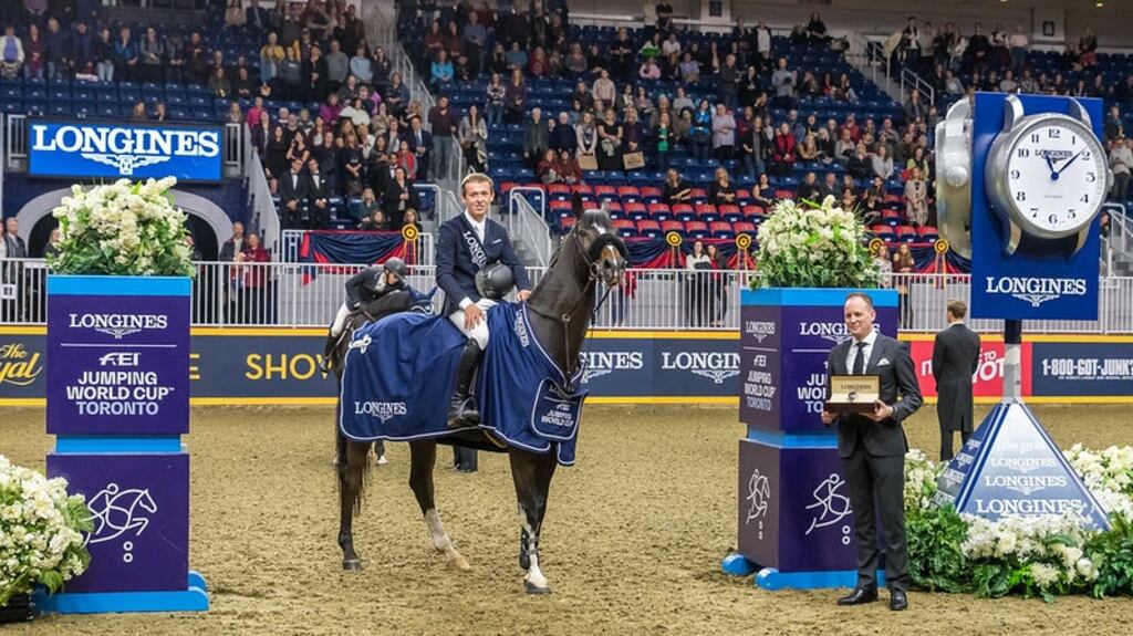 Bertram Allen and GK Casper, winners of the Longines FEI Jumping World Cup 2019 North American League. Photograph: Simon Stafford/FEI