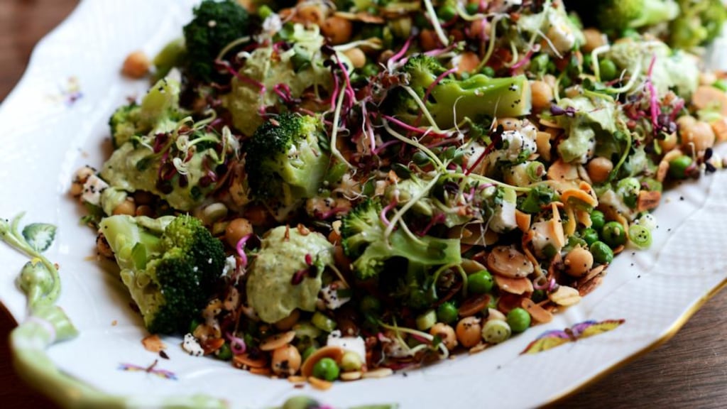 Broccoli salad with avocado and chilli salad. Photograph: Cyril Byrne