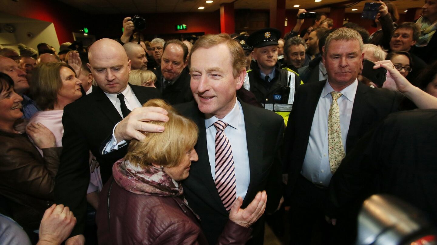 Taoiseach Enda Kenny arrives at the Royal Theatre in Castlebar on Saturday evening. Photograph: Niall Carson/PA