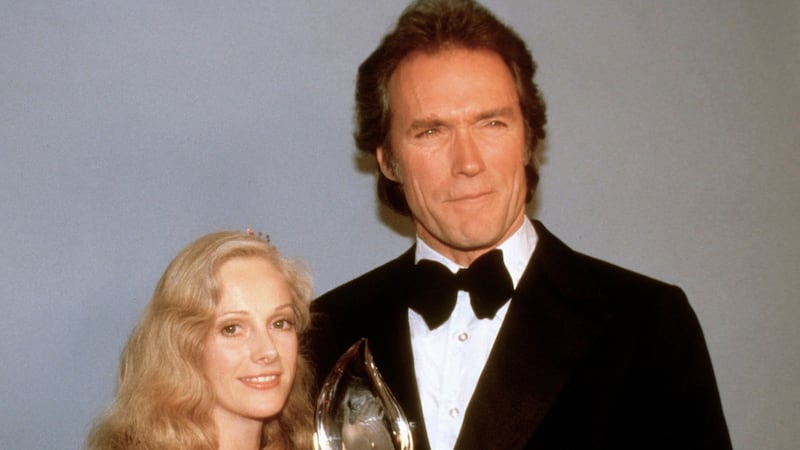 Sondra Locke poses with her then boyfriend Clint Eastwood on March 5th, 1981 with his People’s Choice Award for favourite motion picture actor in Los Angeles. File photograph: AP