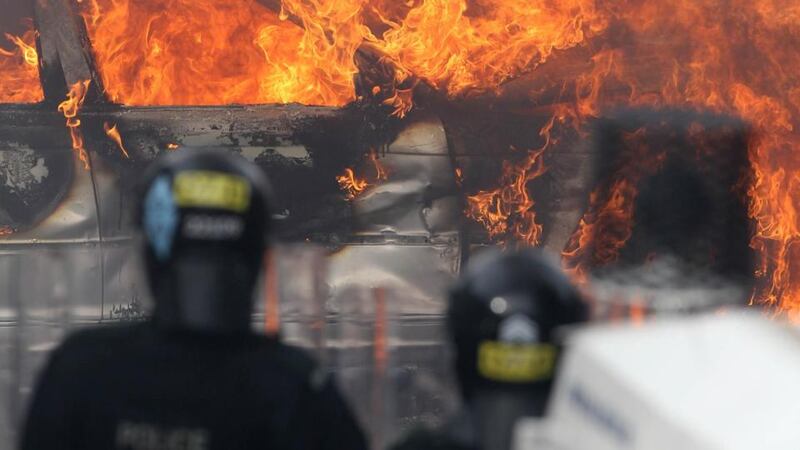 The Parades Commission has ruled that the return leg of a feeder parade cannot march on a stretch of road in Ardoyne which has been the scene of serious rioting in previous years. Photograph: Niall Carson/PA Wire