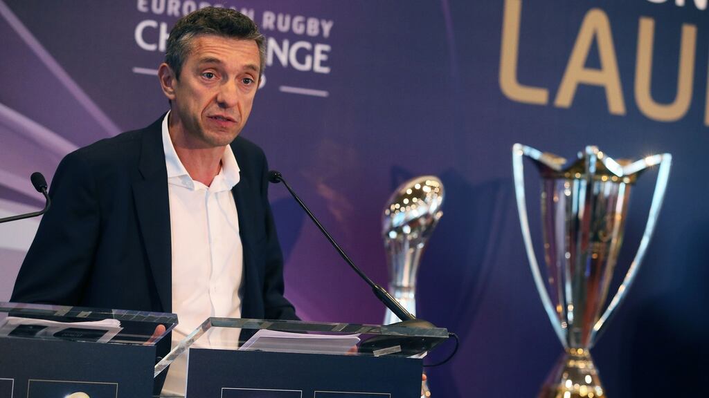 EPCR director general Vincent Gaillard at the launch of the European Rugby Champions Cup and Challenge Cup at Dublin Convention Centre. Photograph: Brian Lawless/PA Wire