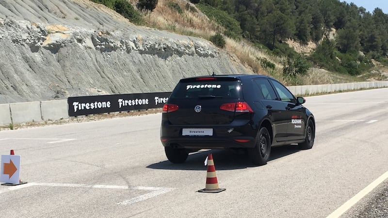 In the dry: emergency braking tests on dry surface,at speeds of 100km/h, the Roadhawk equipped car performed best, stopping almost two metres shorter than the riva