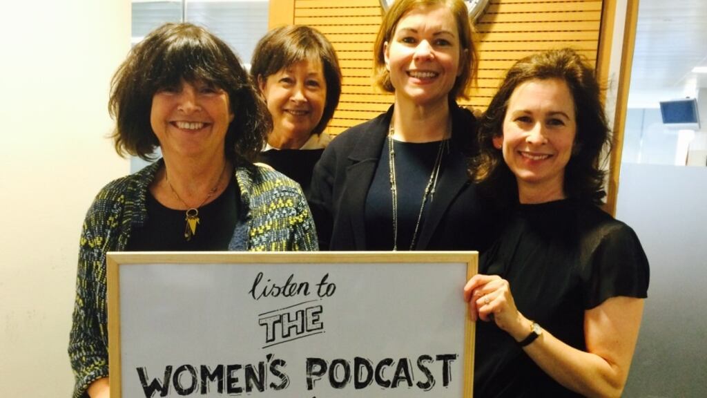 L-R Former RTE producer Betty Purcell. Women’s Podcast presenter Kathy Sheridan, broadcaster Alison O’Connor and Newstalk presenter Sarah Carey