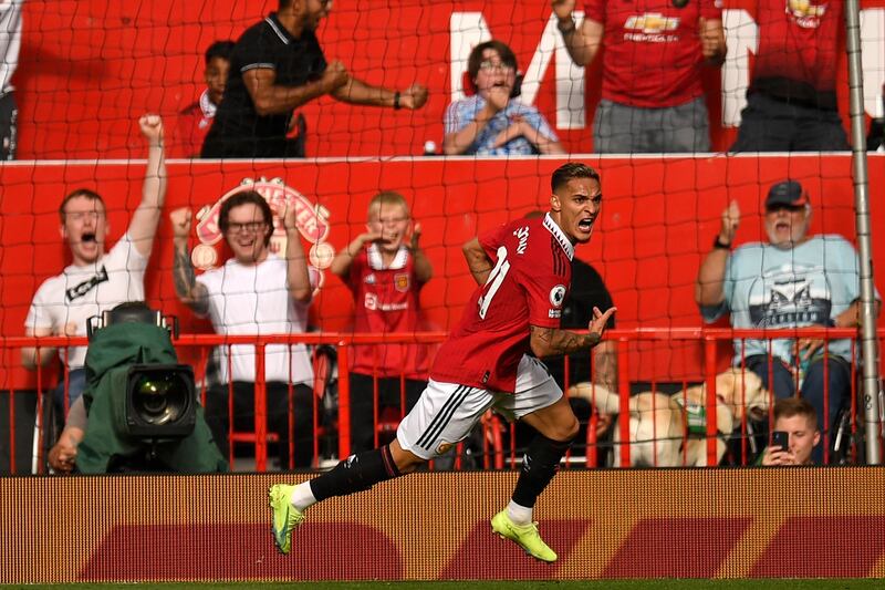 Antony didn't disappoint on his debut at Old Trafford. Photograpgh: Oli Scarff/AFP via Getty Images