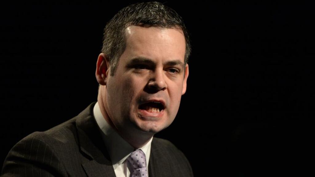 Pearse Doherty of Sinn Féin asked Kieran Wallace and Eamon Richardson whether they had a conflict of interest working for KPMG as both liquidator and former auditor. Photograph: Dara Mac Dónaill/The Irish Times
