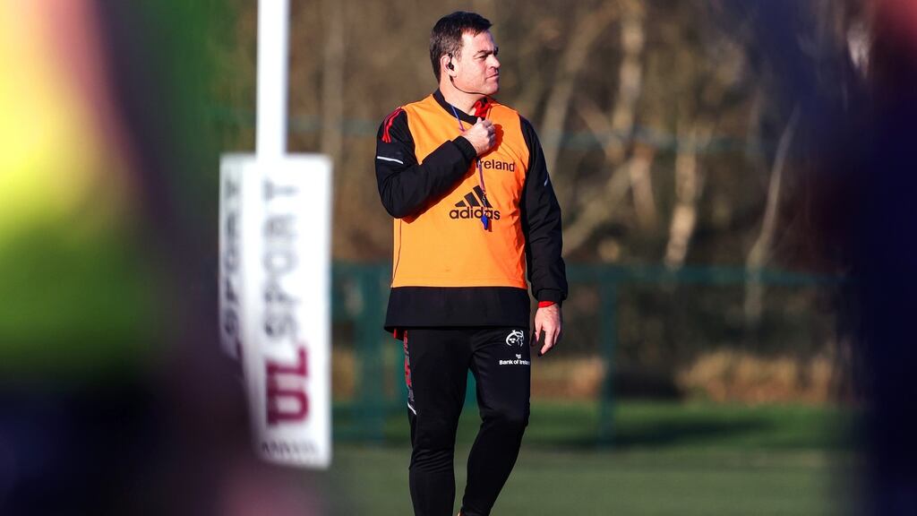 Johann van Graan: ‘I’ve been open with this group. I will continue to do so and I’ll continue to put every bit I have into this club until I leave here on the 30th of June.” Photograph: Dan Sheridan/Inpho